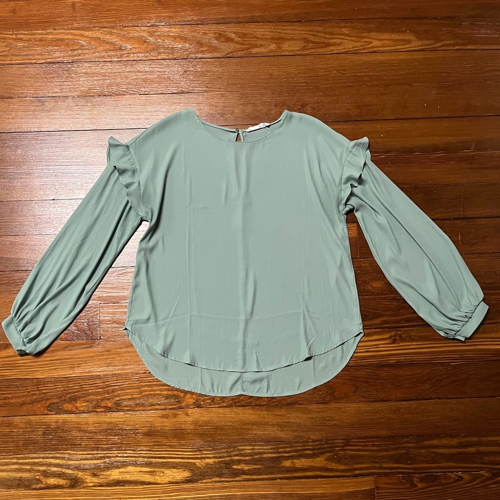 LUSH Ruffle Shoulder Blouse